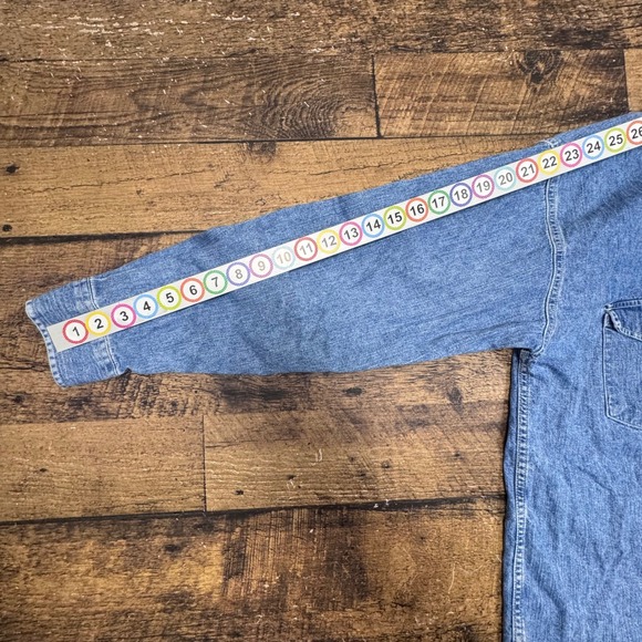 American Eagle‎ Outfitters Mens Denim Shirt Long Sleeve Cotton Button Up Size S - Picture 4 of 6